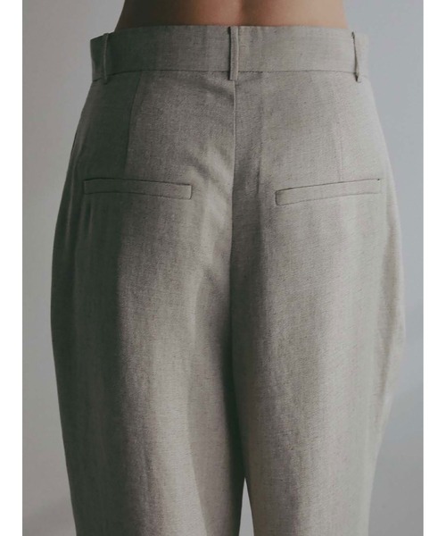 ワイドパンツ パンツ リネンライクパンツ レディースの画像