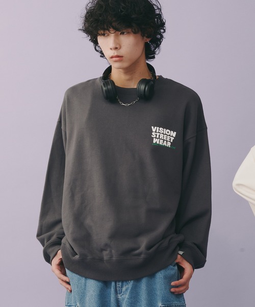 「VISION STREET WEAR」 スウェットカットソー LARGE ピンク レディース_画像2