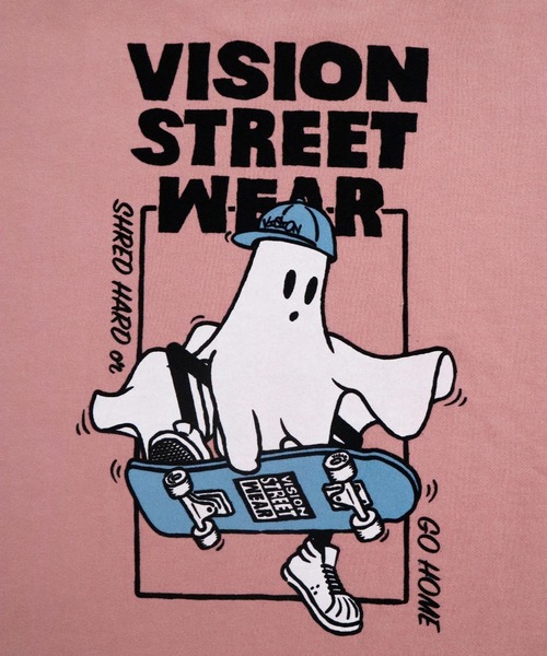 「VISION STREET WEAR」 スウェットカットソー LARGE ピンク レディース_画像7