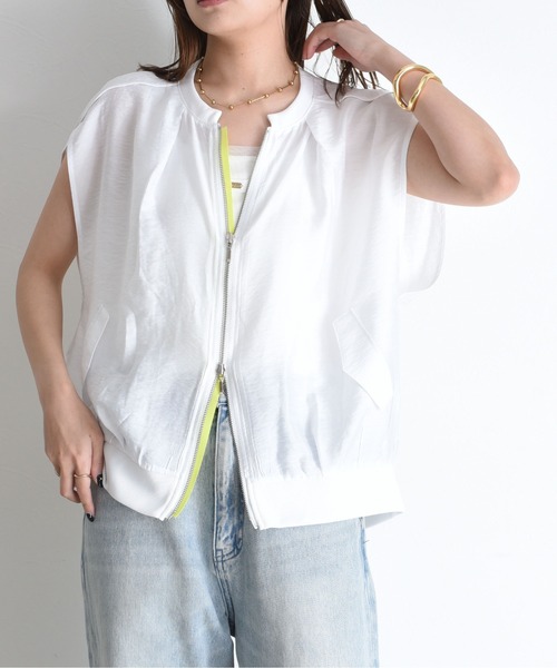 Eimee Law（エイミーロウ） ベスト ジレ ケープレイヤーZIPシアージレ