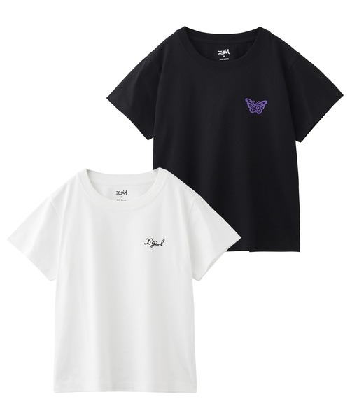 X-girl（エックスガール） 半袖Tシャツ M ホワイト レディース 