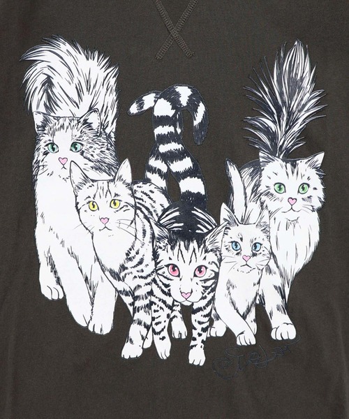 ScoLar（スカラー） tシャツ にらめっこネコちゃん ワイドTシャツ