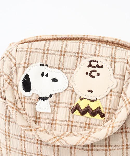 SNOOPY（スヌーピー） ポーチ ミニポーチ フラップ付き チェック