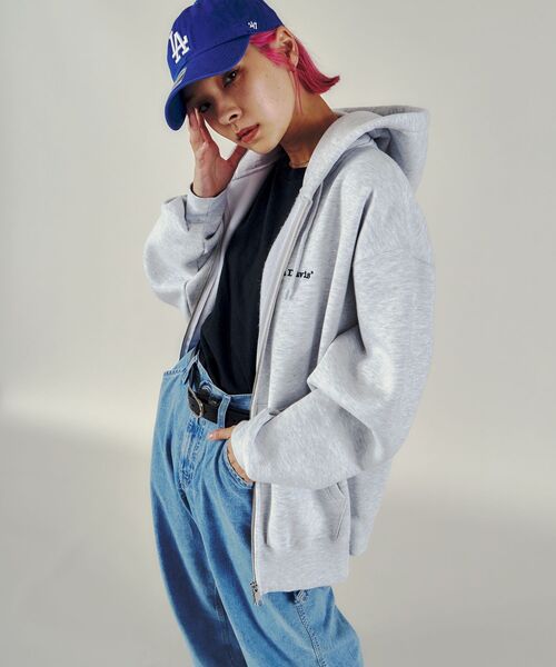 「BEN DAVIS」 ジップアップパーカー LARGE ベージュ メンズ_画像3