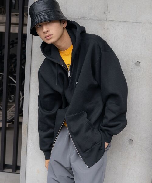 「BEN DAVIS」 ジップアップパーカー LARGE ベージュ メンズ_画像5