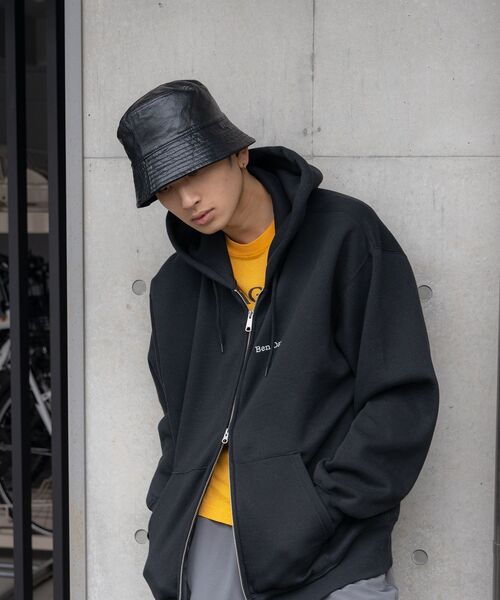 「BEN DAVIS」 ジップアップパーカー LARGE ベージュ メンズ_画像6