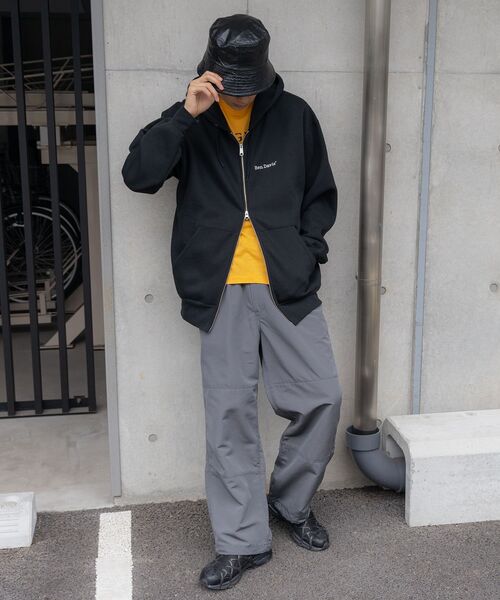 「BEN DAVIS」 ジップアップパーカー LARGE ベージュ メンズ_画像8