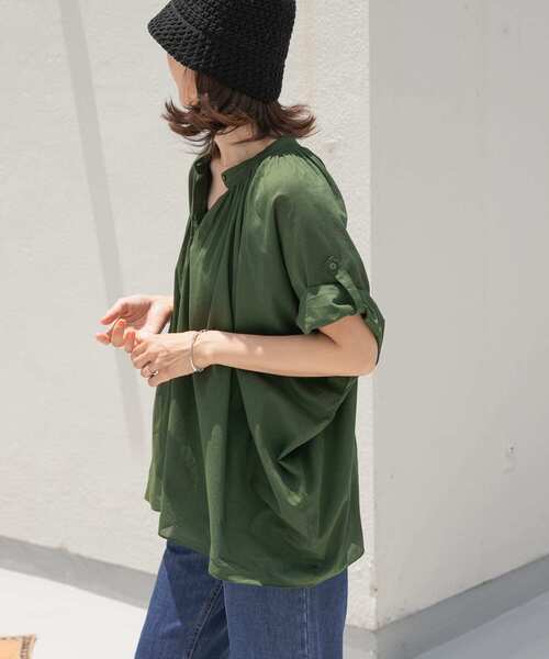 「URBAN RESEARCH DOORS」 半袖ブラウス MEDIUM グリーン レディース_画像5