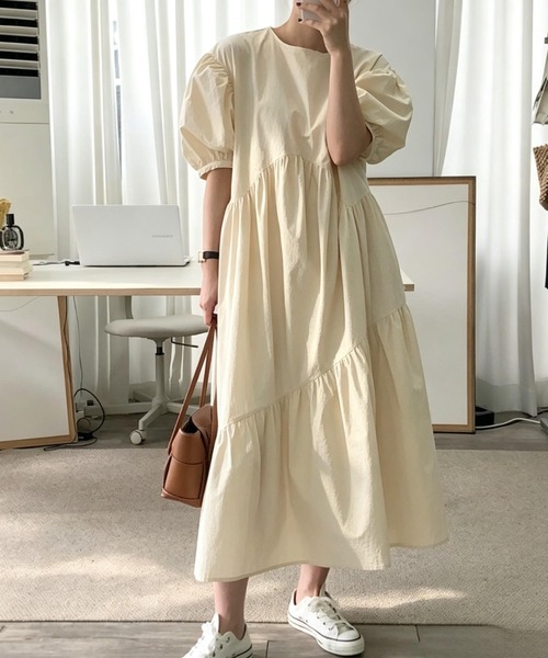 FAVORITO ワンピース 半袖 パフスリーブワンピース : ZOZOTOWN Yahoo