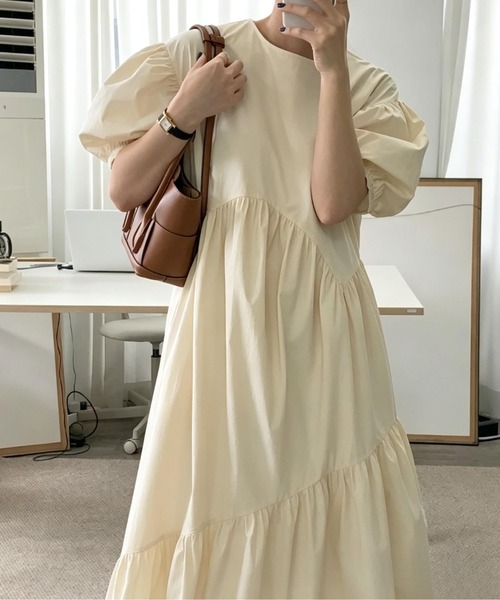 FAVORITO ワンピース 半袖 パフスリーブワンピース : ZOZOTOWN Yahoo