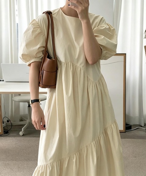 FAVORITO ワンピース 半袖 パフスリーブワンピース : ZOZOTOWN Yahoo