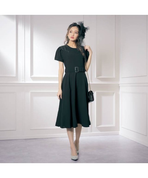 darial（ダリアル） ドレス ボリュームスリーブ星柄パッチワークフレア