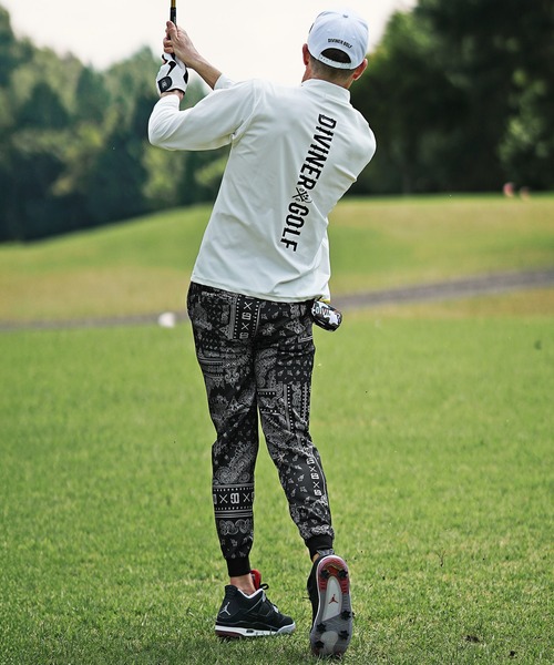 DIVINER GOLF ペイズリー ネイビー ゴルフパンツ ジャージ XL DIVINER GOLF ゴルフ 「DIVINER GOLF」オリジナルゴルフ