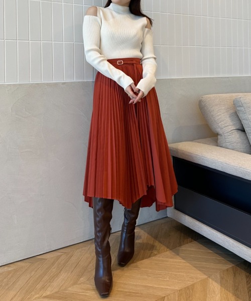 eimy istoire ニット オープンショルダーリブニット : ZOZOTOWN