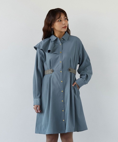 【Sylhet 】petirobe ボリュームショルダー ワンピース ワンショルダーワンピース | ALL | OBLI