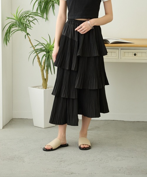 スカート アシンメトリーティアードスカート : ZOZOTOWN Yahoo!店