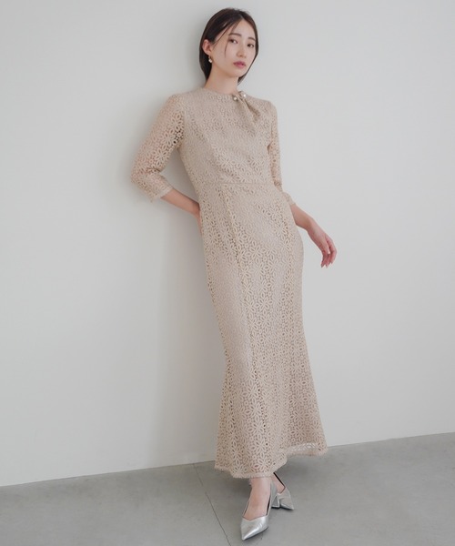 kaeneドレス　ラメ　パーティードレス　二次会　お呼ばれ kaene ドレス ラメチュールメロウワンピース「結婚式 二次会