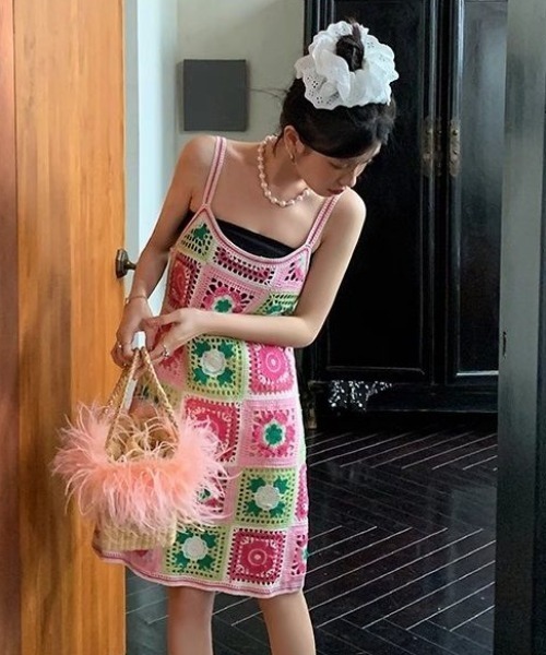 LACーVERT ワンピース クロシェ編みニットワンピース : ZOZOTOWN