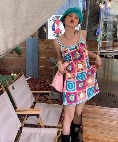 LACーVERT ワンピース クロシェ編みニットワンピース : ZOZOTOWN