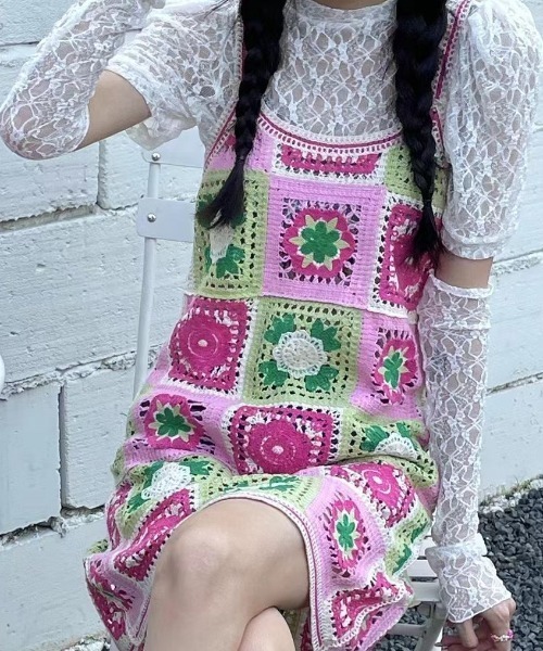 LACーVERT ワンピース クロシェ編みニットワンピース : ZOZOTOWN