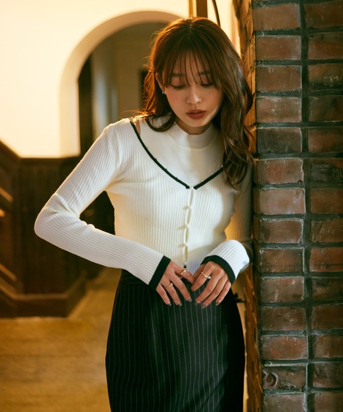 tシャツ コンパクトパールニットアンサンブル レディース LADYMADE tシャツ コンパクトパールニットアンサンブル