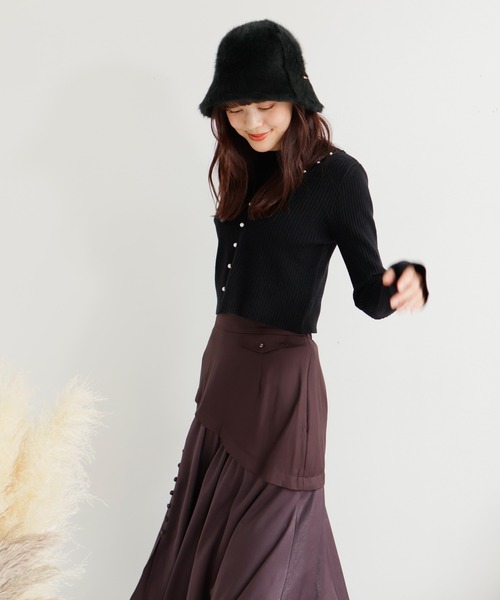 LADYMADE tシャツ コンパクトパールニットアンサンブル
