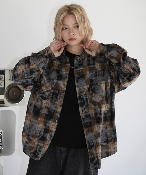 90s　ビンテージ　ヘヴィコットン　オンブレチェックシャツ　猫目ボタン　ブラウン 178740770.jpg?cmsp_timestamp=
