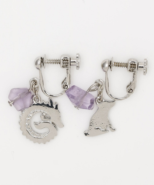 皇女】ルベライトアメジストコッパー他 チャームピアスイヤリング 皇女