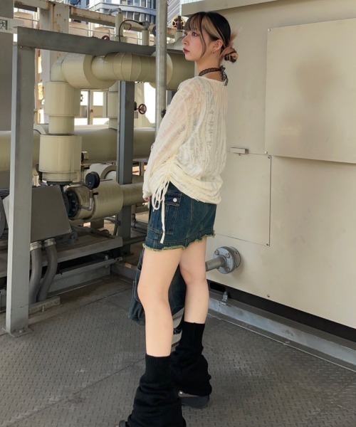 tシャツ 「XU」star damage tops レディース メンズ XU tシャツ 「XU」star damage tops レディース メンズ