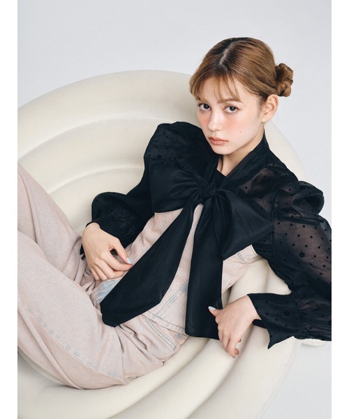 Bed&Breakfast lilyブラウス LILY BROWN ブラウス シャツ 「L.B CANDY STOCK」CANDYビジュー