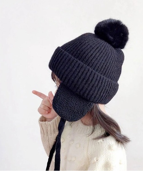 ニット帽 ニットキャップ 「 Bambin / ボンバン 」 ポンポン付き