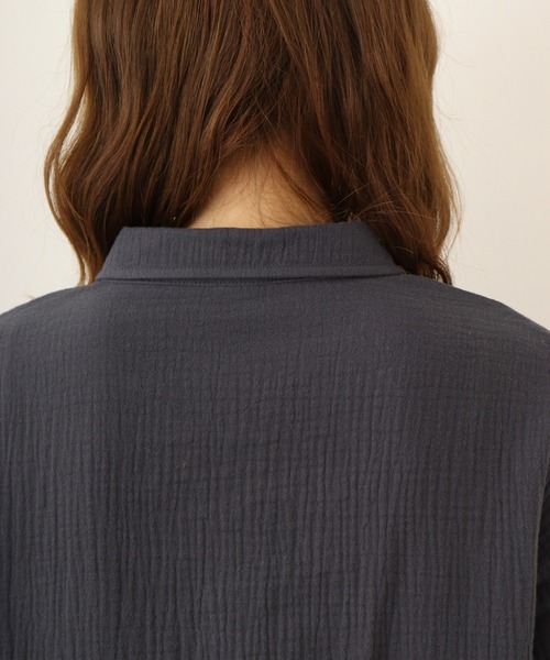 ブラウス シャツ EMAGO 配色パイピングシャツチュニック レディース Emago ブラウス シャツ EMAGO 配色パイピングシャツチュニック
