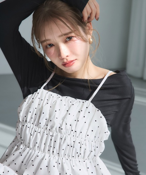 coca（コカ） キャミソール パリフワギャザーキャミチュニック