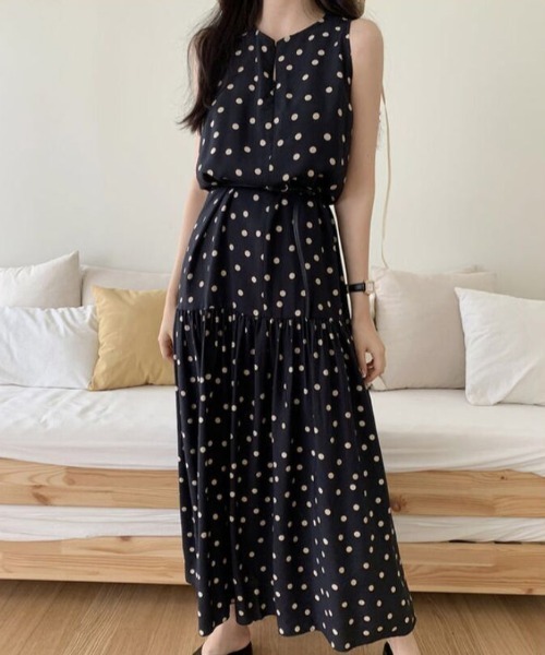 deux amour ワンピース 水玉ノースリワンピース : ZOZOTOWN Yahoo!店