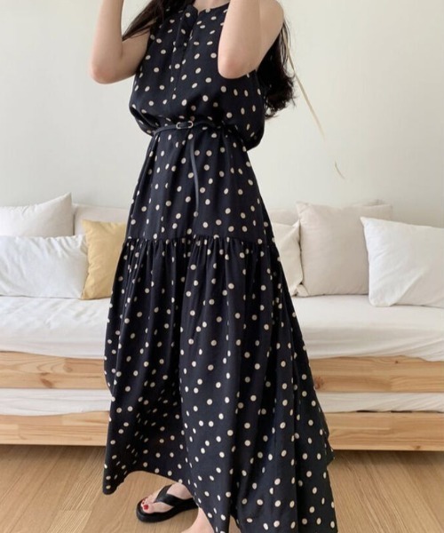 deux amour ワンピース 水玉ノースリワンピース : ZOZOTOWN Yahoo!店