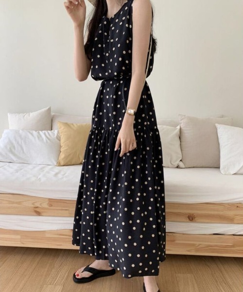 deux amour ワンピース 水玉ノースリワンピース : ZOZOTOWN Yahoo!店