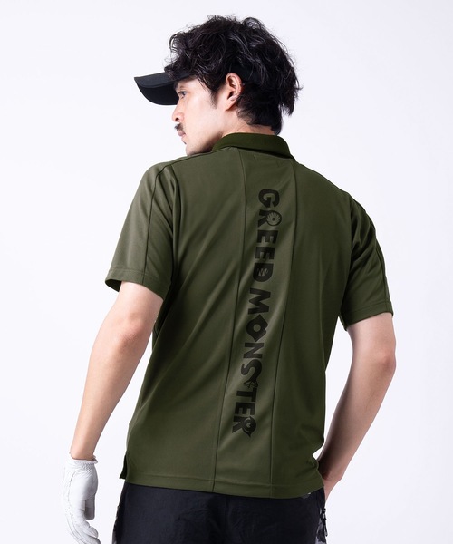 GREED MONSTER　ポロシャツ　ゴルフウェア　カーキ　アテナ　半袖 GREED MONSTER ポロシャツ ゴルフウェア カーキ アテナ 半袖