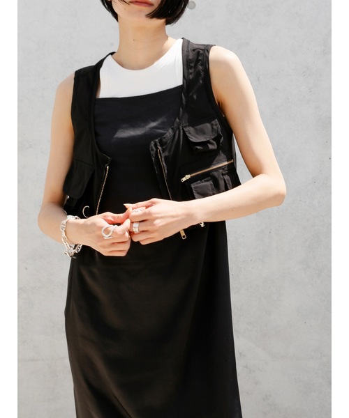ベスト ジレ cropped fishing vest レディース