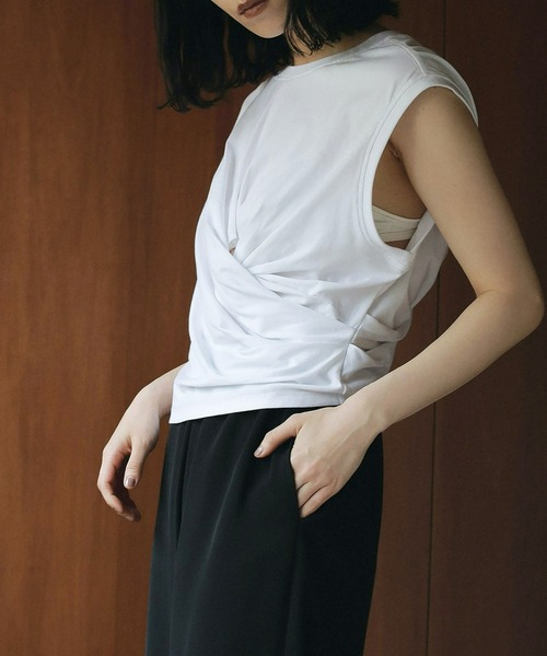 anuke（アンヌーク） タンクトップ ノースリーブ Drape Cut Tanktop