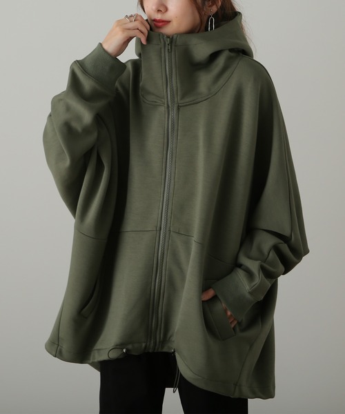 HUG.U（ハグユー） パーカー 変形シルエットパーカー レディース