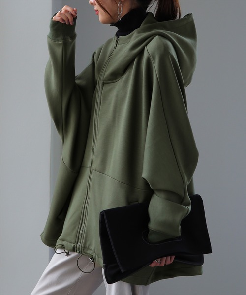 HUG.U（ハグユー） パーカー 変形シルエットパーカー レディース