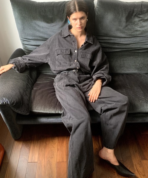 LONSLAN パンツ デニム ジーンズ ブラックデニムパンツ LON24a060  