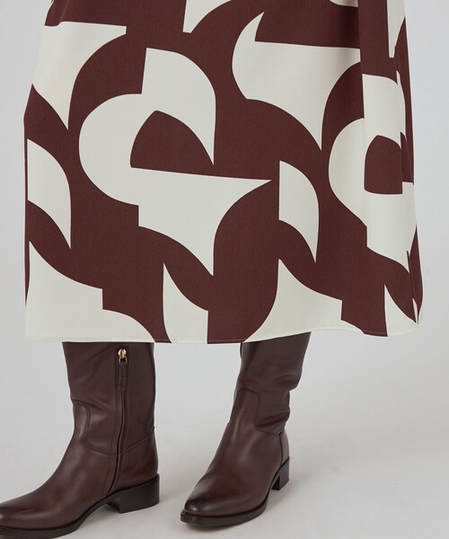 MACPHEE（マカフィー） ワンピース ジオメトリープリント ロング