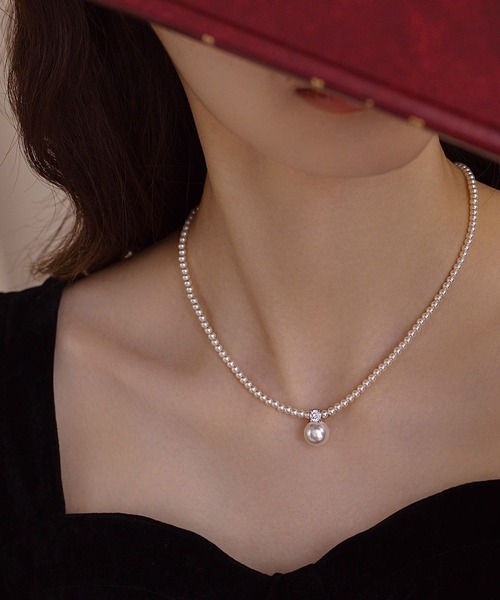 DiamondHearts ネックレス ビジュー＆パールネックレス レディース