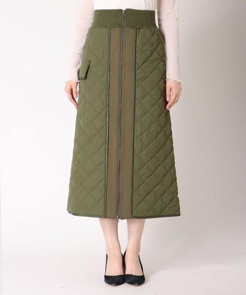 キルティングスカート 新品タグ付き Jines（ジネス） スカート キルティングフロントジップスカート