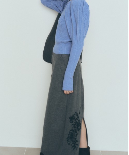 Muel Chic リリーエンブロイダリースカート　モカ レディース　FREE Muel Chic（ミュエルシック）の「Lily embroidery SK リリーエンブロイ