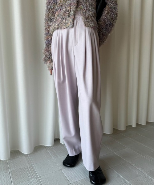 Ameri（アメリ） スラックス パンツ UND WOOL MULTI TUCK PANTS 