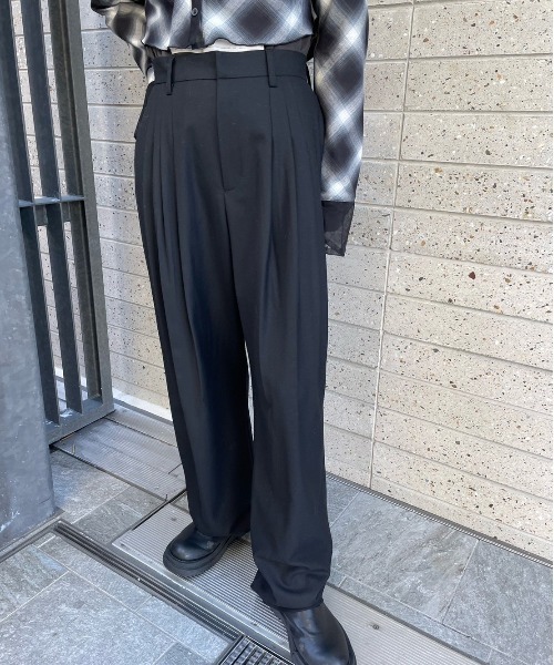 Ameri（アメリ） スラックス パンツ UND WOOL MULTI TUCK PANTS