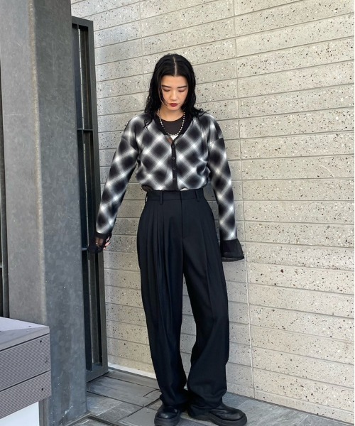 Ameri（アメリ） スラックス パンツ UND WOOL MULTI TUCK PANTS