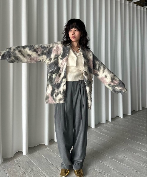Ameri（アメリ） スラックス パンツ UND WOOL MULTI TUCK PANTS